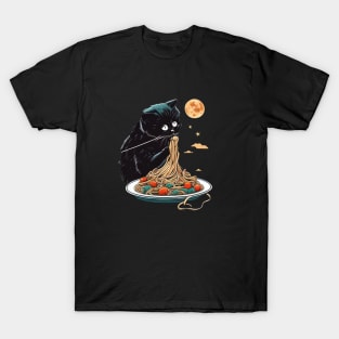 CAT EATING SPAGHETTI T-Shirt